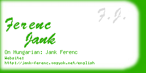 ferenc jank business card